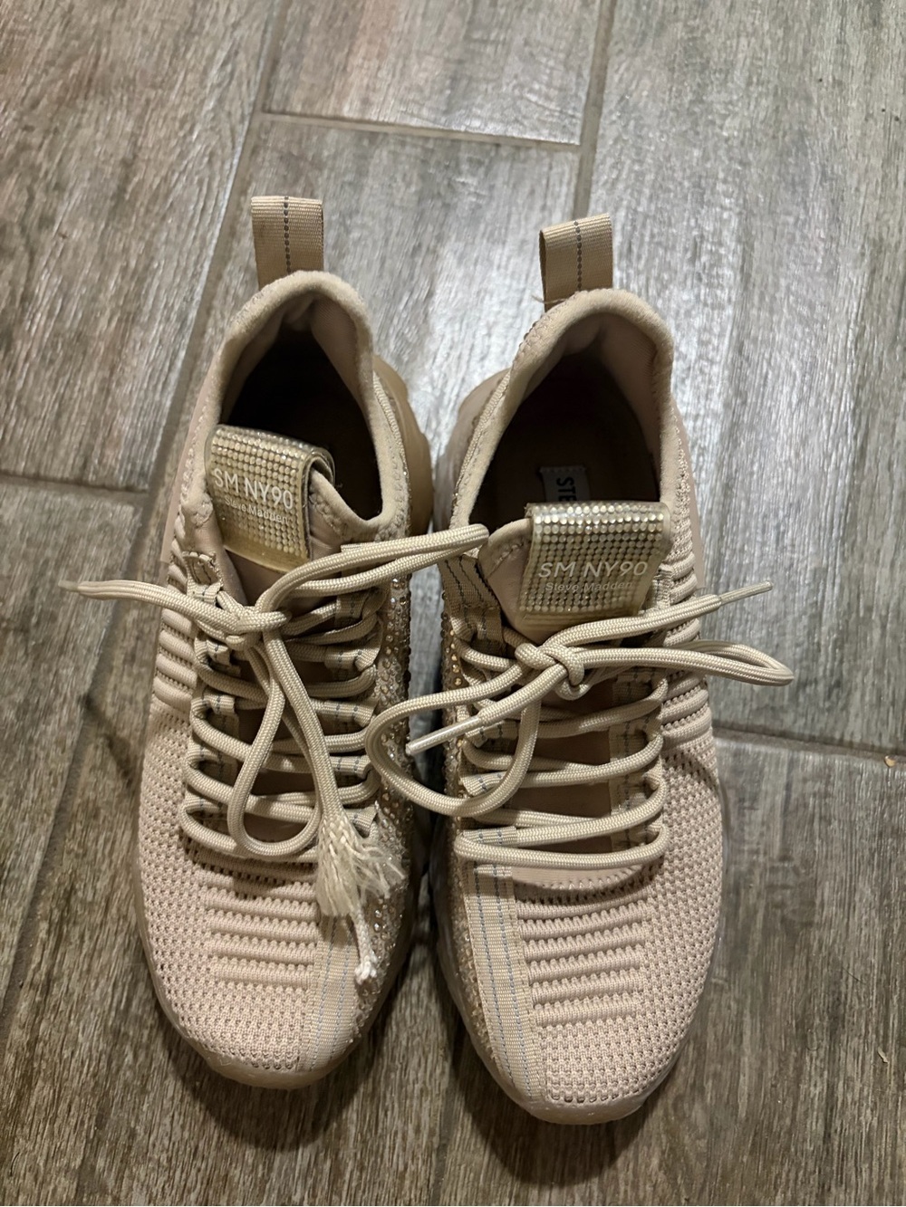Steve Madden Beige Knit Sneakers
